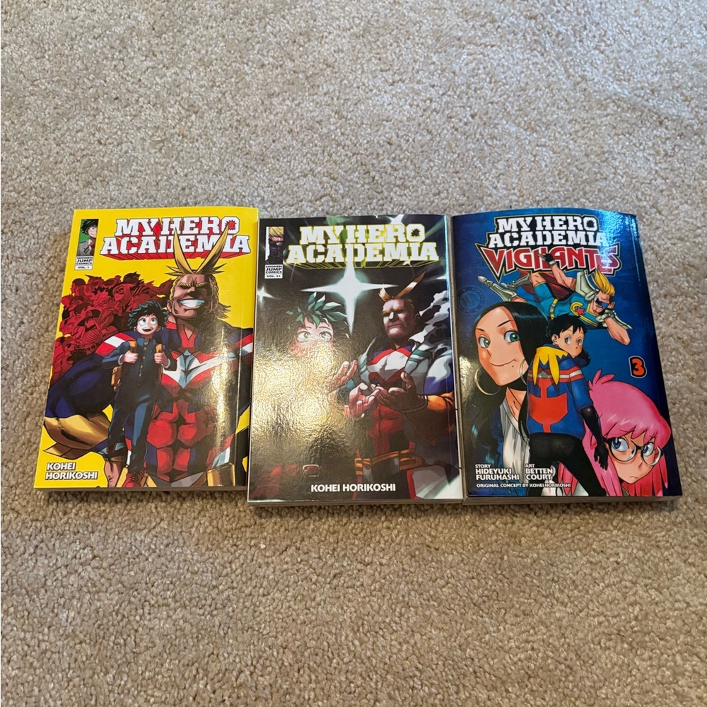 3 my hero academia manga volumes